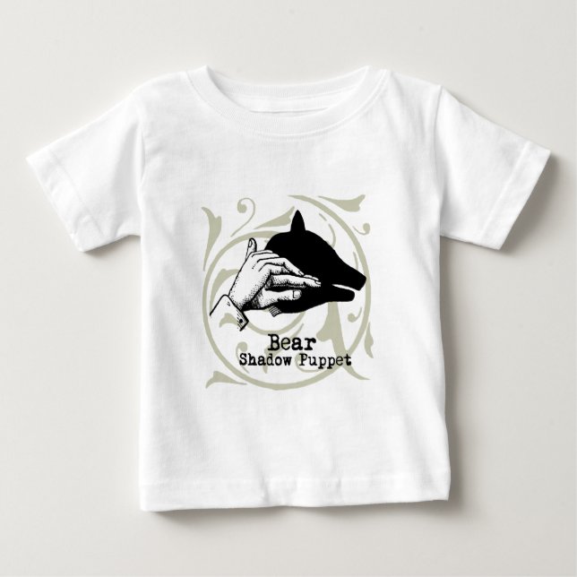 Bear Shadow Puppet Hand Vintag Baby T-shirt (Vorderseite)