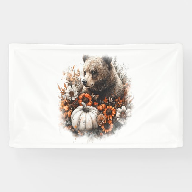 Bear Shirt Country Pumpkin Banner (Horizontal)