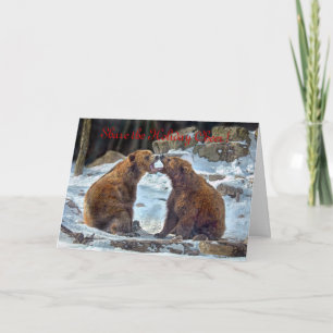 Bear Smooch Holiday Card Feiertagskarte