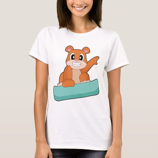 Bear Snowboarder Snowboard Winter sports T-Shirt (Vorderseite)