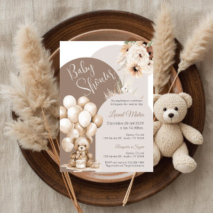 Bear Spanish Baby Shower Boy Einladung