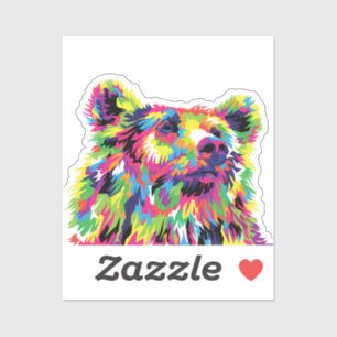 Bear Spirit Animal Pop Art Aufkleber