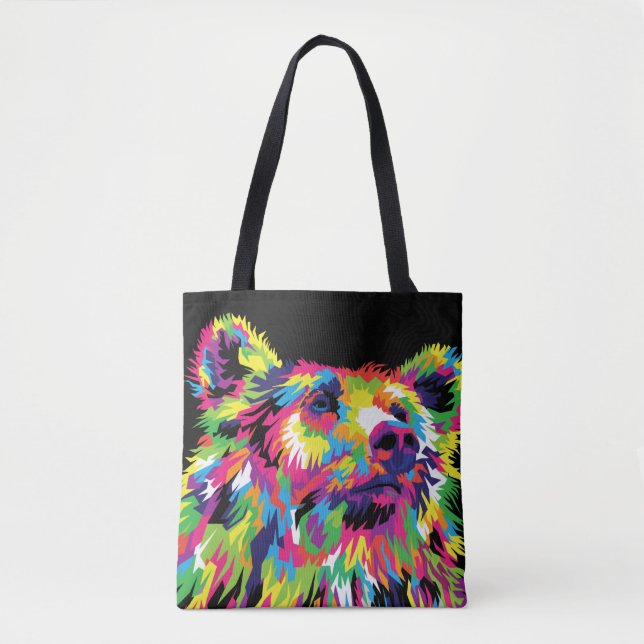 Bear Spirit Animal Pop Art Sac fourre-tout (Devant)