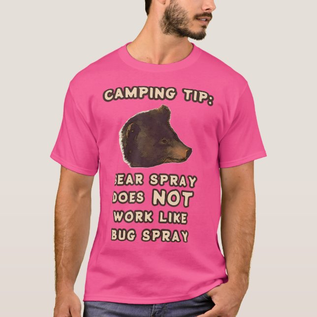 Bear Spray Bug Spray Joke Funny Camping T-Shirt (Vorderseite)