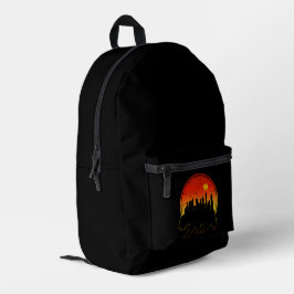 Bear Sunset City Bedruckter Rucksack