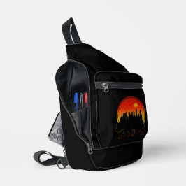 Bear Sunset City Crossbody Bag
