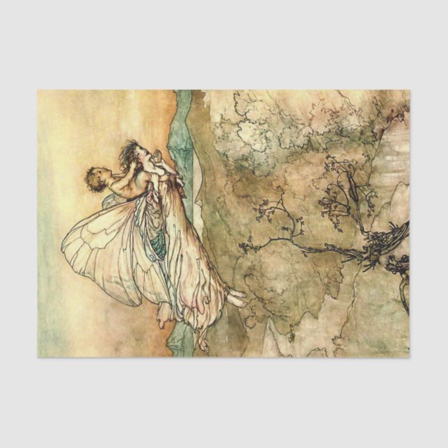 "Bear the Changeling" Fee Art von Arthur Rackham Seidenpapier (Vorderseite)