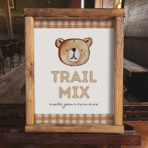 Bear Trail Mix Bar Sign