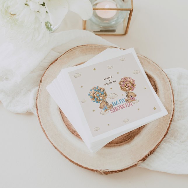 Bear Twins Dusche Pink Blue Boy Girl Serviette (Von Creator hochgeladen)