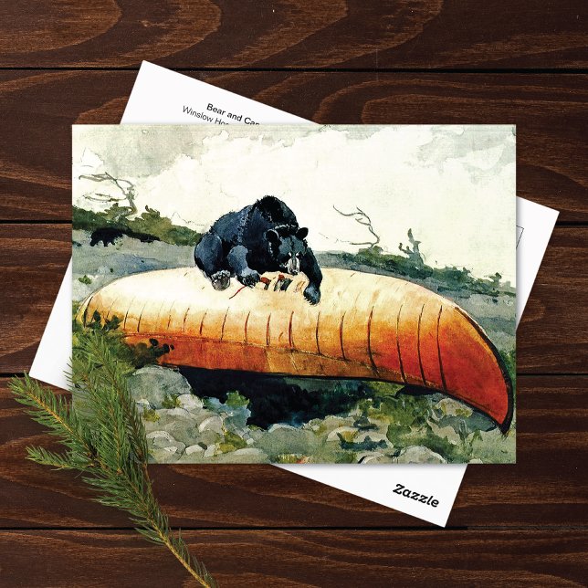 Bear und Canoe Winslow Homer Postkarte (Von Creator hochgeladen)