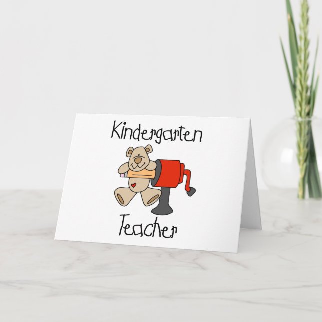 Bear und Sharpener Kindergarten Lehrer Karte (Vorderseite)