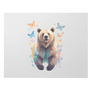 Bear Vector Painting Adorable Fun Animal Playing Notizblock