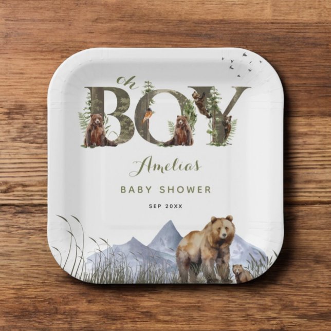 Bear Wait Bar Adventure Moss Green Oh Boy Pappteller (Von Creator hochgeladen)