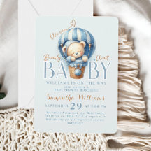 Bear Warte Teddy Bear Hot Air Ballon Blue