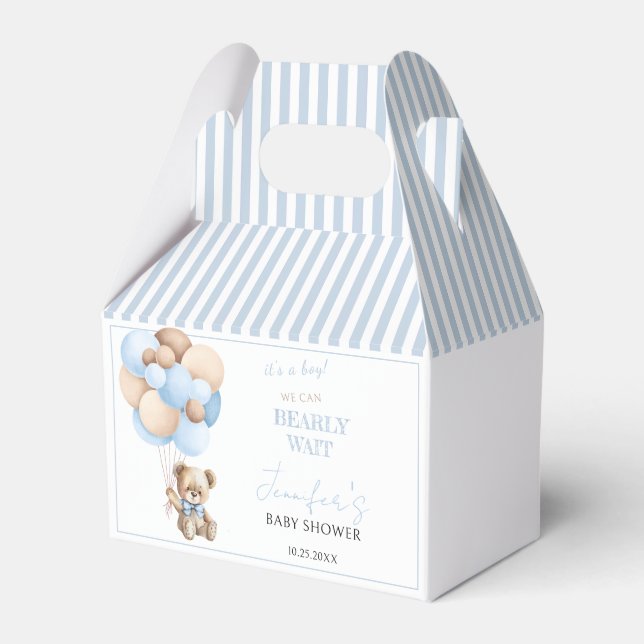 Bear warte Teddybär Baby Boy Duschbox Geschenkschachtel (Vorderseite)