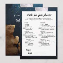 Bear, was auf deinem Handy steht Baby Shower Game Einladung