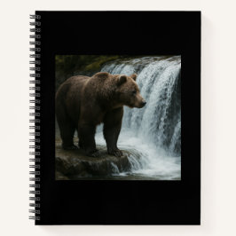 Bear Waterfall Soft Cover Spiral Bound Notebook Notizbuch