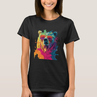 Bear Wearing Sunglasses Wildlife Forest Bear Anima T-Shirt
