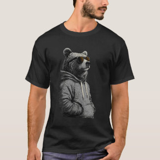Bear Wearing Sunglasses Wildlife Forest Bear Anima T-Shirt