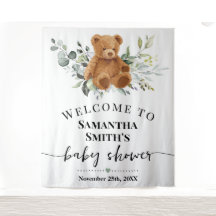 Bear Welcome Baby Dusche Eukalyptus Grüne