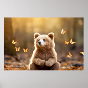 Bear Wild Animal Tranquil Friedlich Poster