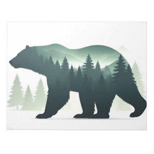 Bear Wildlife Animal Nature Forest Art Notizblock