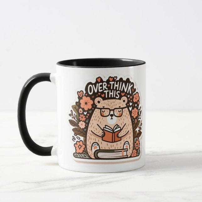 Bear with Glasses - "Überdenken Sie das" Quirk Jou Tasse (Links)