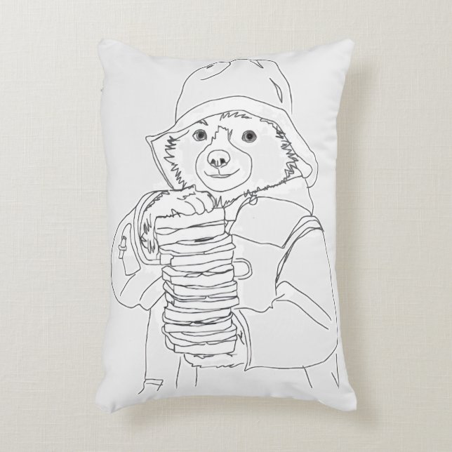 Bear with Sandwiches Dekokissen (Vorderseite(Vertikal))