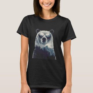 Bear with Sunglasses Motif Wildlife Forest Bear An T-Shirt