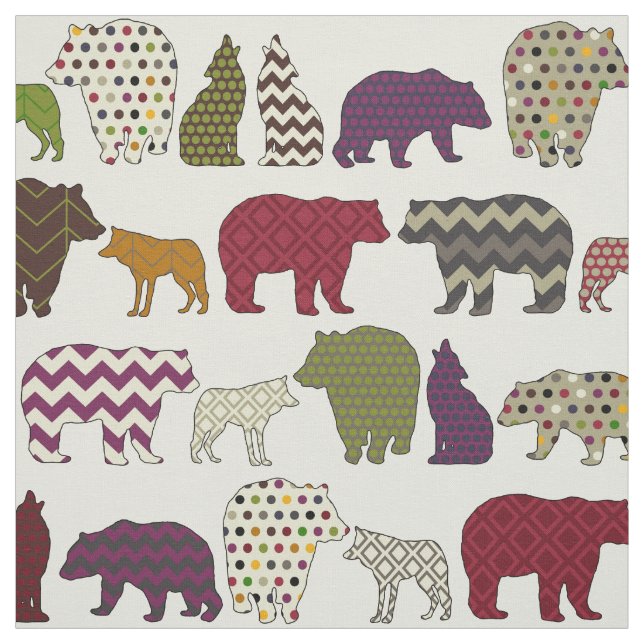 Bear Wolf Geparty Stoff (Muster)
