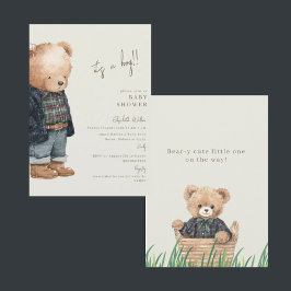 Bear-y Cute Teddy Bear It's a Boy Baby Shower Einladung