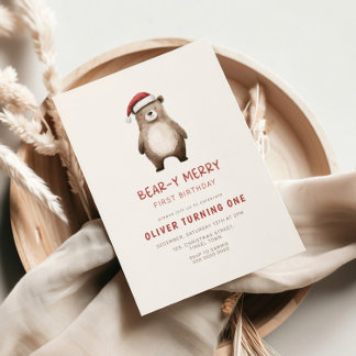 Bear y Joyeux Invitation d'anniversaire