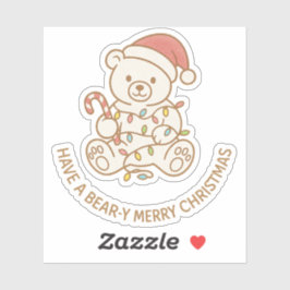 Bear y Merry Christmas Sticker