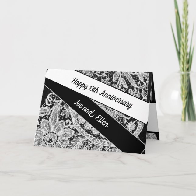 Bearbeitbar 13. Hochzeitstag, Karte (Vorderseite)