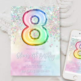 Bearbeitbar 8. Geburtstag Einladung Vorlage Regenb