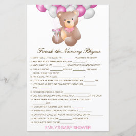 Bearbeitbar Beenden Sie das Kinderzimmer-Rhyme mit