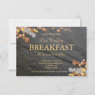 Bearbeitbar dunkelgrauer Stein Herbstleaves Frühst RSVP Karte