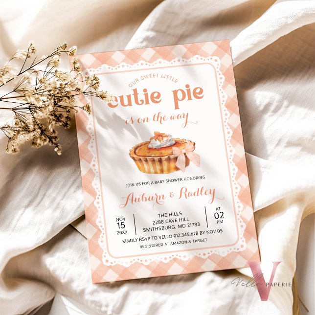 Bearbeitbar JEDES ALTER Sweet Süsse Pie Baby Dusch Einladung (Von Creator hochgeladen)