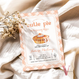 Bearbeitbar JEDES ALTER Sweet Süsse Pie Birthday P Einladung