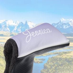 (Bearbeitbar) Lila FarbOmbre und Text Golf Headcover