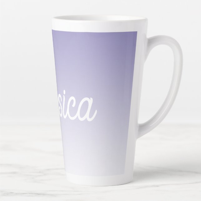 (Bearbeitbar) Lila FarbOmbre und Text Milchtasse (Rechts)