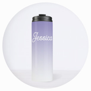 (Bearbeitbar) Lila FarbOmbre und Text Thermosbecher