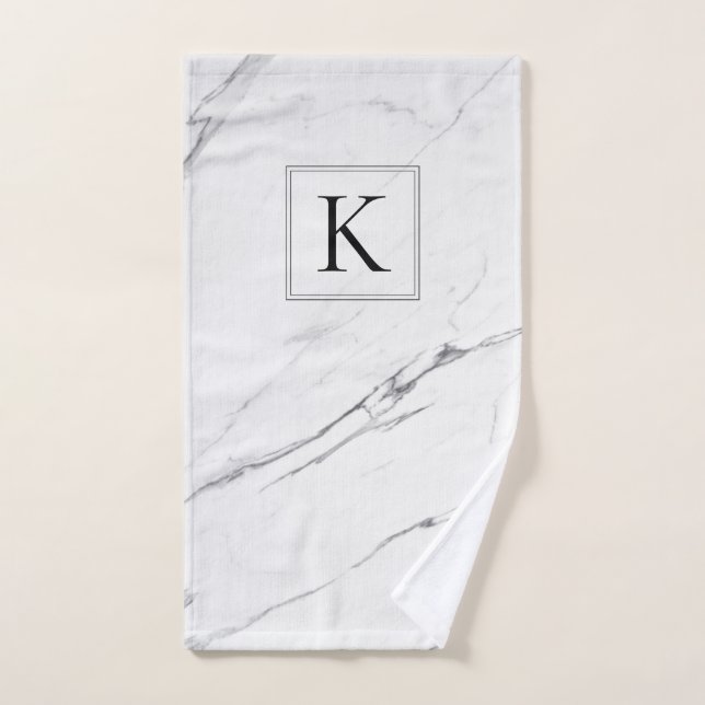 Bearbeitbar Marmormonogramm Handtuch (Handtuch)