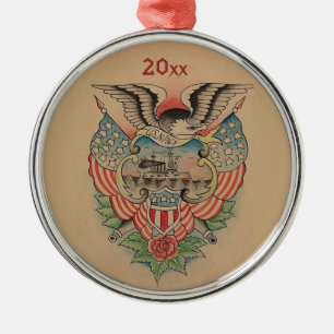 Bearbeitbar U.S. Navy Tattoo Design Ornament Aus Metall