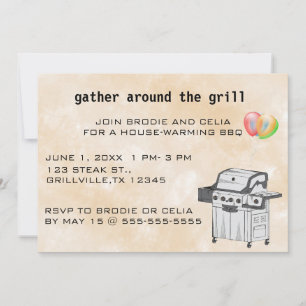 Bearbeitbar Versammeln Sie sich um den Grill BBQ Einladung