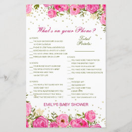 Bearbeitbar Was ist auf Ihrem Handy Baby Shower Ga