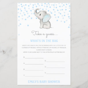 Bearbeitbar Was ist im Baby-Duschspiel der Bag?