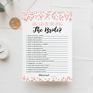 Bearbeitbar Wie gut kennen Sie die Bride-Spielkart Einladung