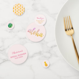 Bearbeitbare Aloha-Brautparty-Tabelle Konfetti