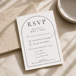 Bearbeitbare Arch-Form-Minimal-Hochzeits-RSVP-Kart RSVP Karte